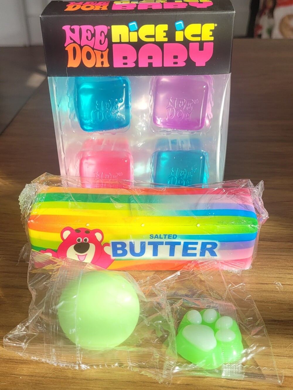 Nee Doh Nice Ice Baby Bundle! Kids Toy Set - Rainbow & Green